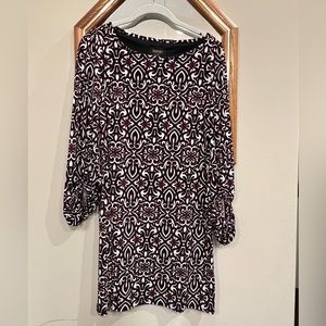 Laundry by Shelli Segal Maroon Pattern Shift Dress, Size 4P